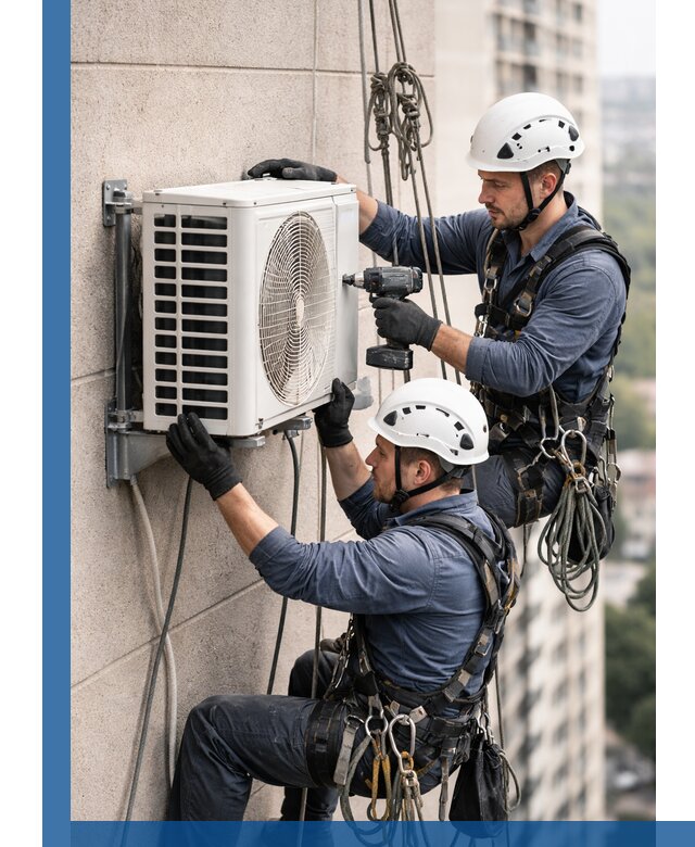 Монтаж внешнего блока кондиционера в Симферополе установка и крепление