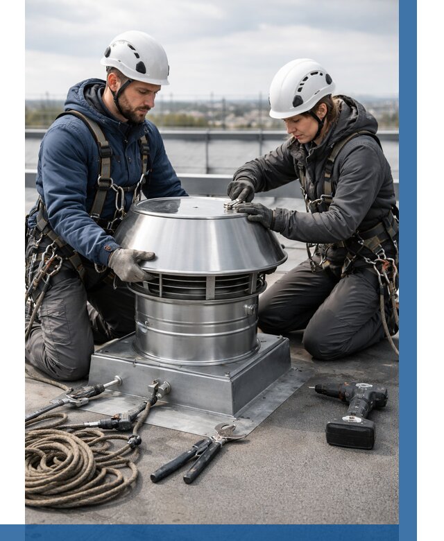 Установка дефлекторов на кровле в Симферополе от 4674 р. | ВЫСОТНИК-Сим