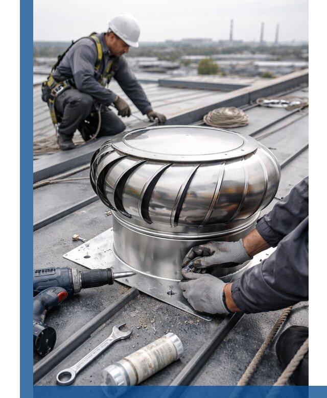 Установка дефлекторов на кровле в Симферополе профессионально