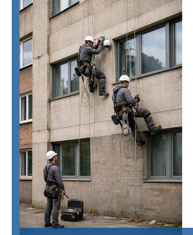 Монтаж фасадных камер видеонаблюдения в Симферополе под ключ
