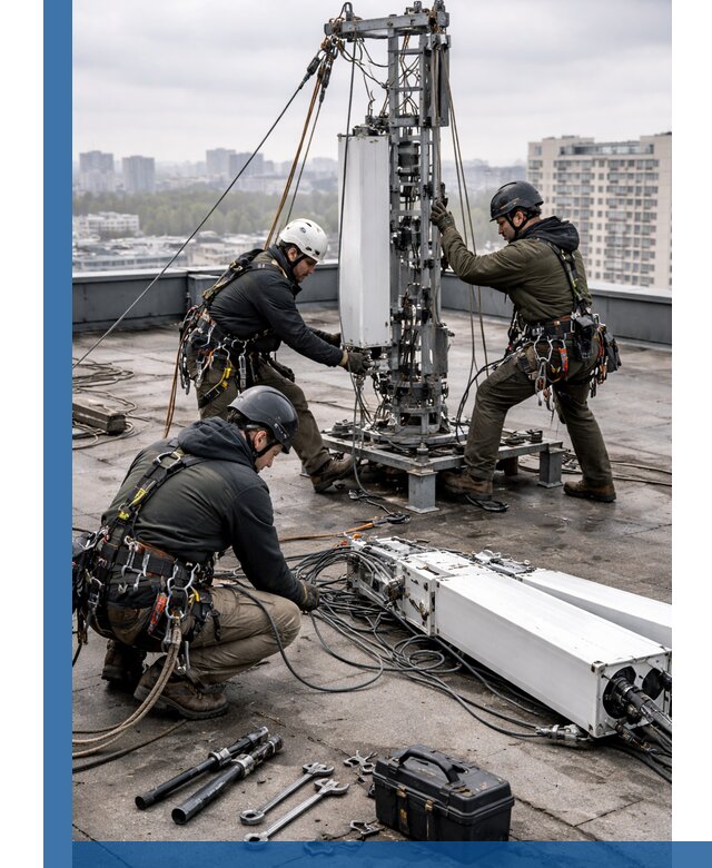 Демонтаж антенн на крыше зданий в Симферополе с гарантией