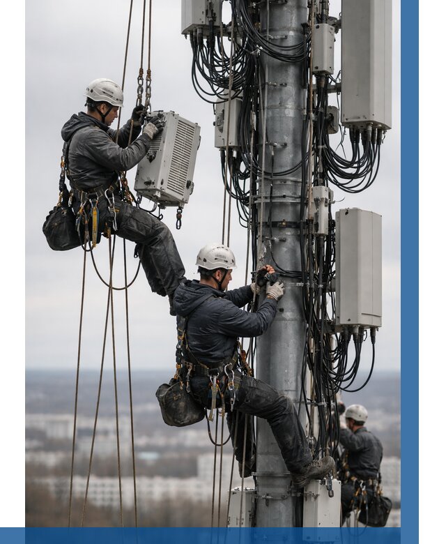 Монтаж оборудования связи на мачте в Симферополе от 7790 р. | ВЫСОТНИК-Сим