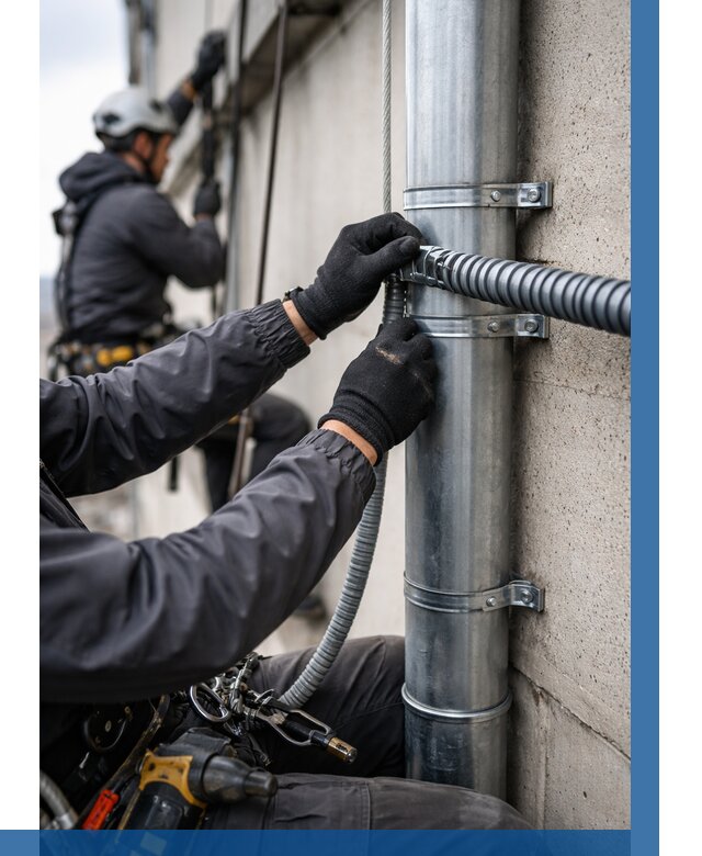 Монтаж гофры для кабеля в Симферополе от 312 р. | ВЫСОТНИК-Сим