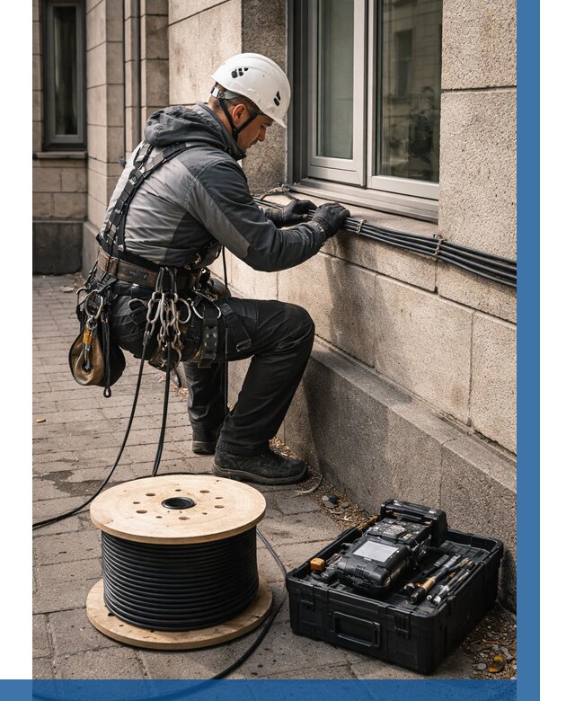 Прокладка оптоволоконного кабеля в Симферополе от 831 р. | ВЫСОТНИК-Сим