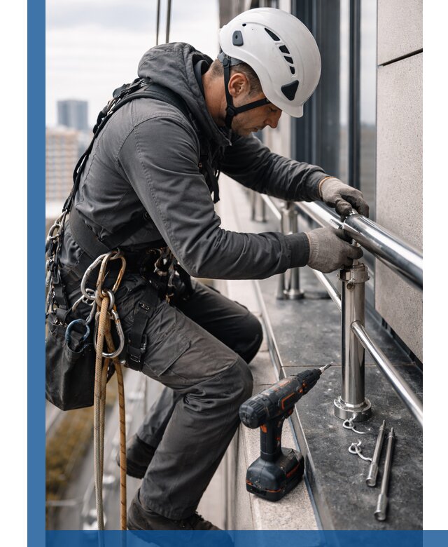 Монтаж ограждений на высоте в Симферополе для зданий и конструкций