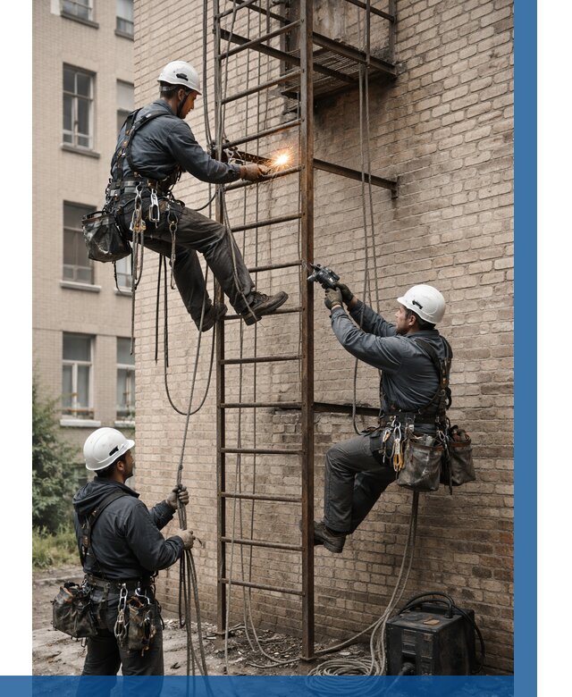 Ремонт пожарной лестницы в Симферополе от 7790 р. | ВЫСОТНИК-Сим