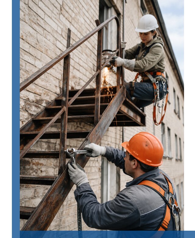 Ремонт и восстановление пожарных лестниц с выездом в Симферополе