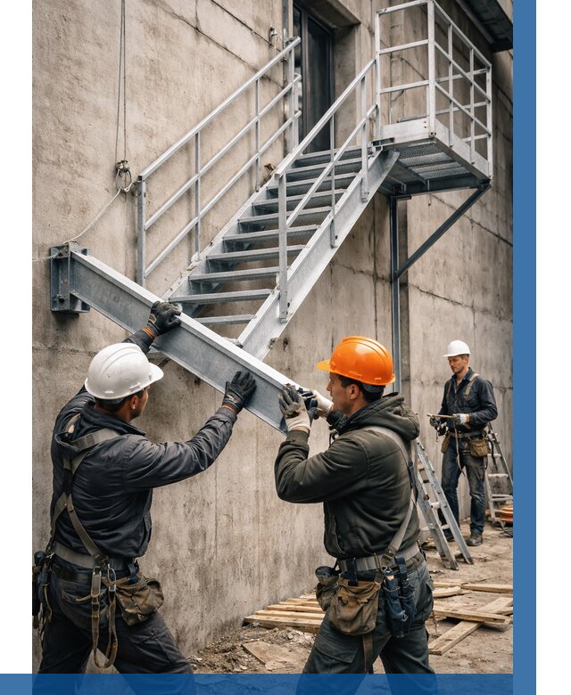 Монтаж металлических лестниц в Симферополе от 15581 р. | ВЫСОТНИК-Сим