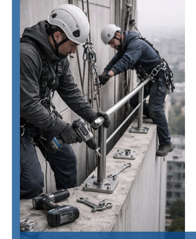 Монтаж перил на высоте в Симферополе для жилых и промобъектов