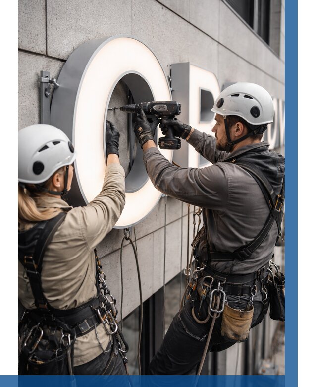 Монтаж световых букв в Симферополе от 3116 р. под ключ ВЫСОТНИК-Сим