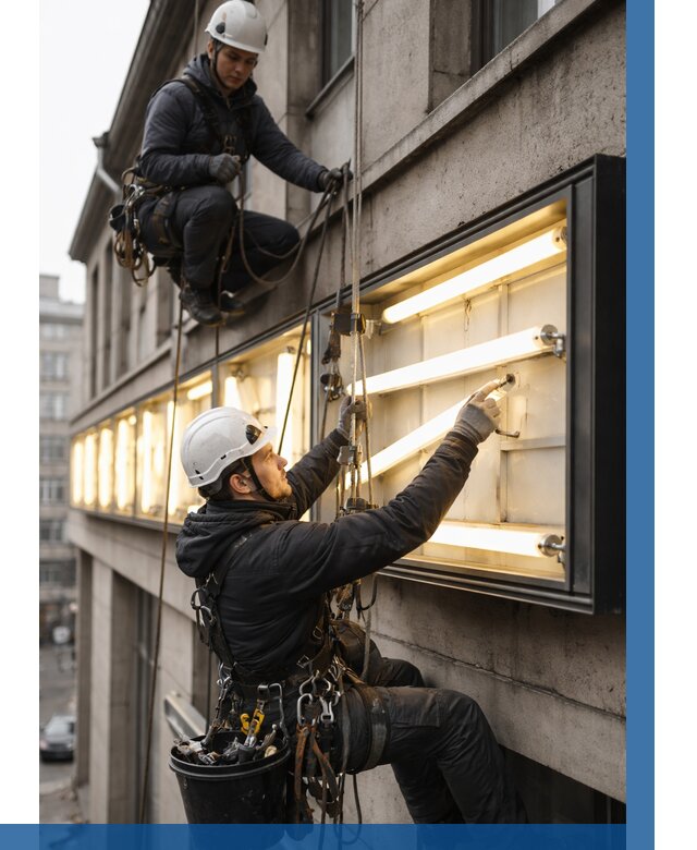 Замена ламп в вывеске в Симферополе под ключ от 3635 р. | ВЫСОТНИК-Сим