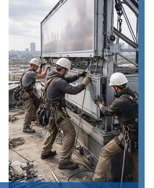 Монтаж крышной рекламной конструкции в Симферополе от 62322 р.|ВЫСОТНИК-Сим