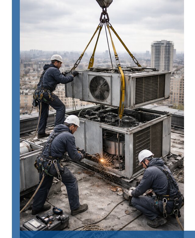 Демонтаж крышной установки в Симферополе любой сложности