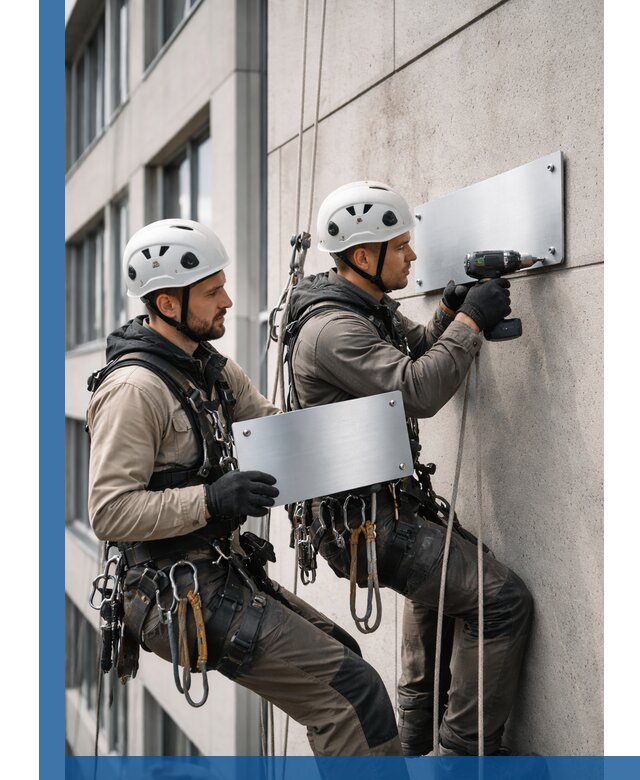 Монтаж табличек и указателей в Симферополе для зданий и сооружений