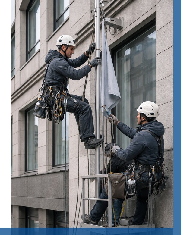 Установка флагов на фасаде в Симферополе от 4674 р. | ВЫСОТНИК-Сим