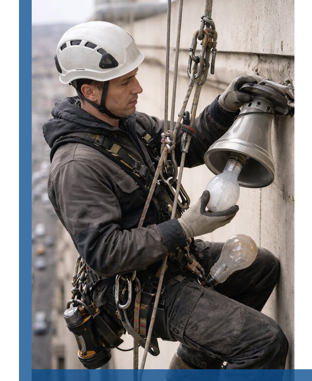 Замена ламп на высоте в Симферополе профессионально и быстро