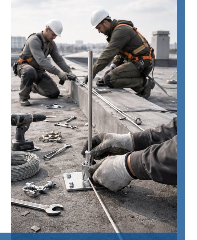 Монтаж молниезащиты на кровле в Симферополе цена от 25968 р. | ВЫСОТНИК-Сим