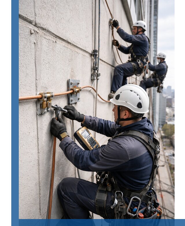 Монтаж системы заземления здания и молниезащиты в Симферополе