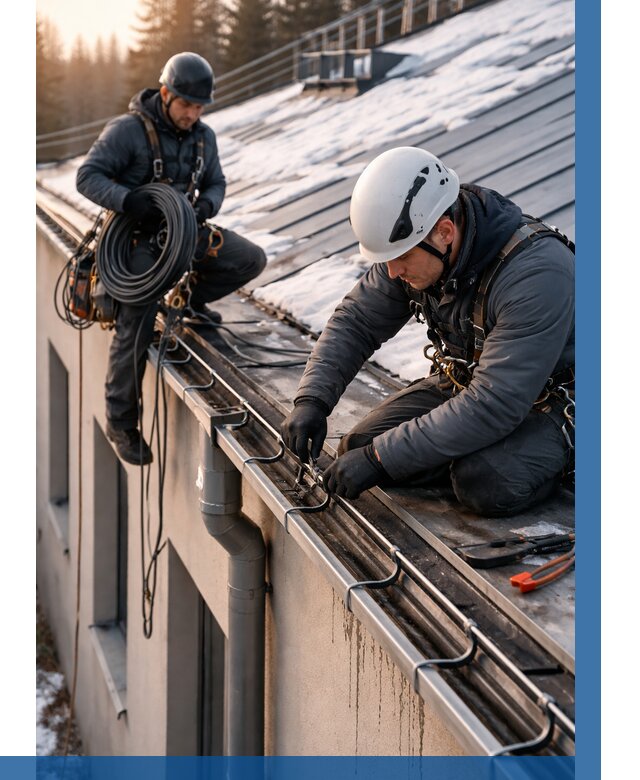 Монтаж греющего кабеля на кровле в Симферополе от 467 р. | ВЫСОТНИК-Сим