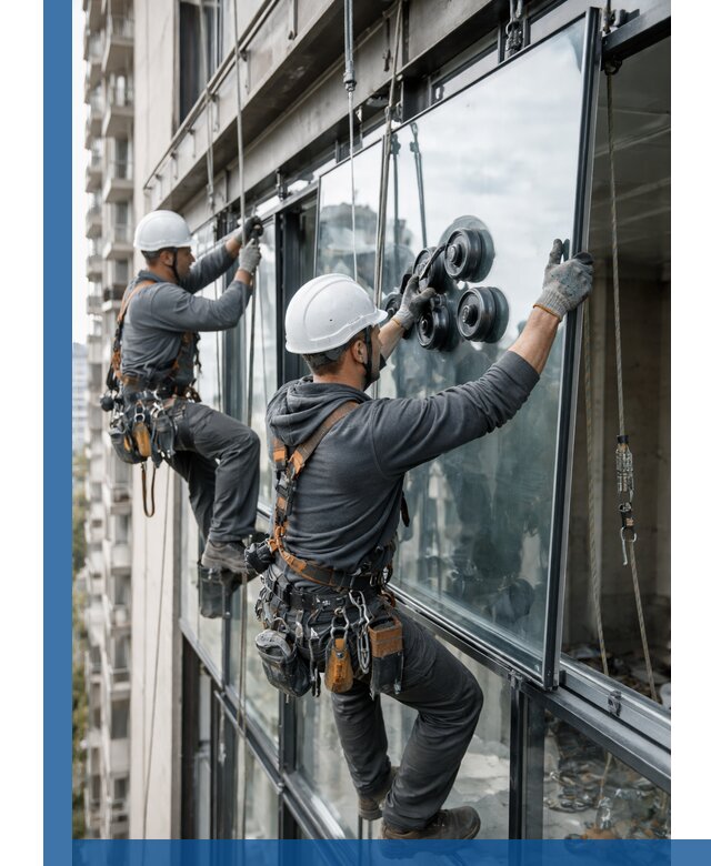 Витражное остекление фасадов и лоджий в Симферополе под ключ