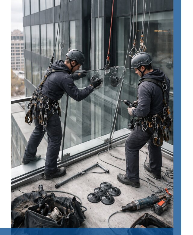 Монтаж стеклянных ограждений в Симферополе от 2597 р. | ВЫСОТНИК-Сим