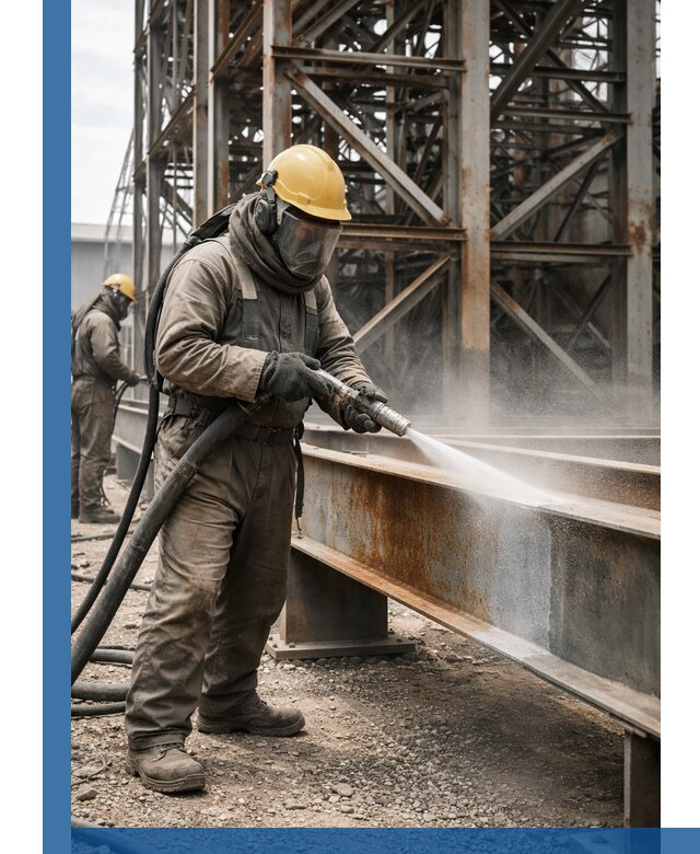 Пескоструйная очистка металлоконструкций в Симферополе промышленная