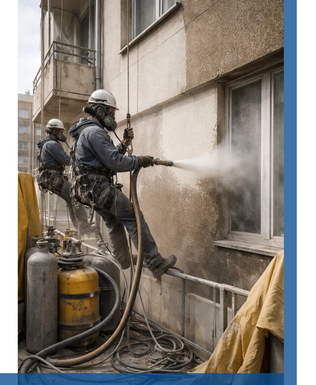 Пескоструйная очистка фасада в Симферополе от 675 р. | ВЫСОТНИК-Сим