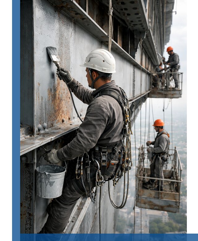 Покраска металлоконструкций на высоте в Симферополе профессионально