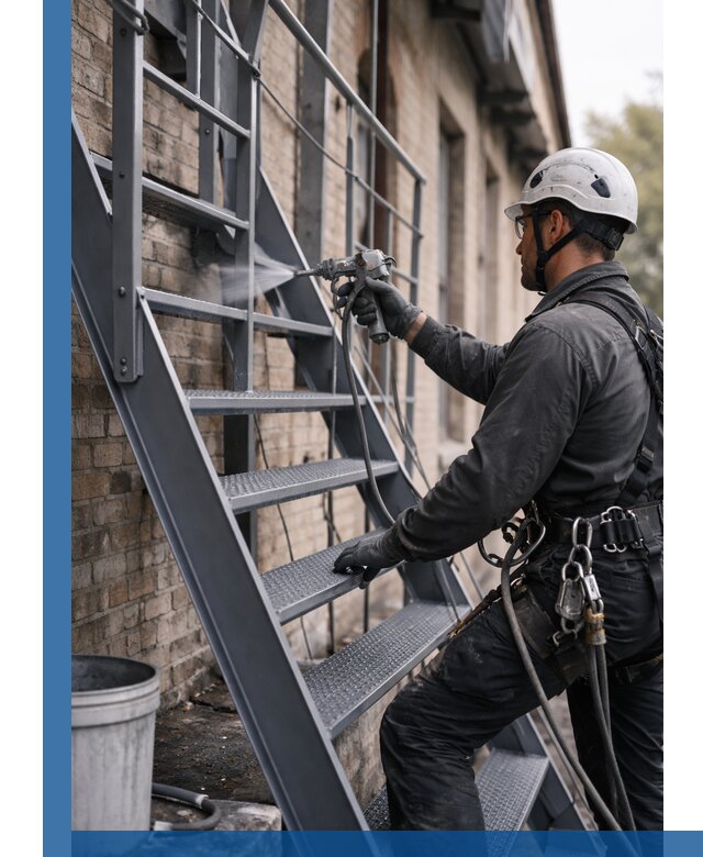 Покраска и антикоррозионная защита пожарных лестниц в Симферополе