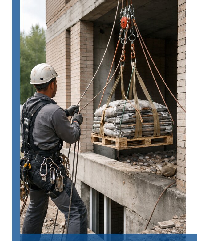 Подъем материалов на этаж веревками в Симферополе оперативно