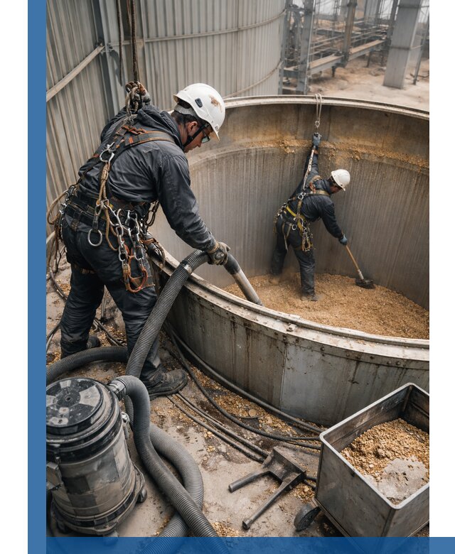 Профессиональная чистка зерновых бункеров в Симферополе с выездом