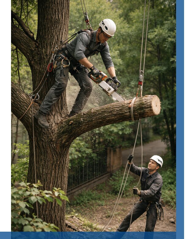Спил деревьев альпинистами в Симферополе от 8310 р. | ВЫСОТНИК-Сим