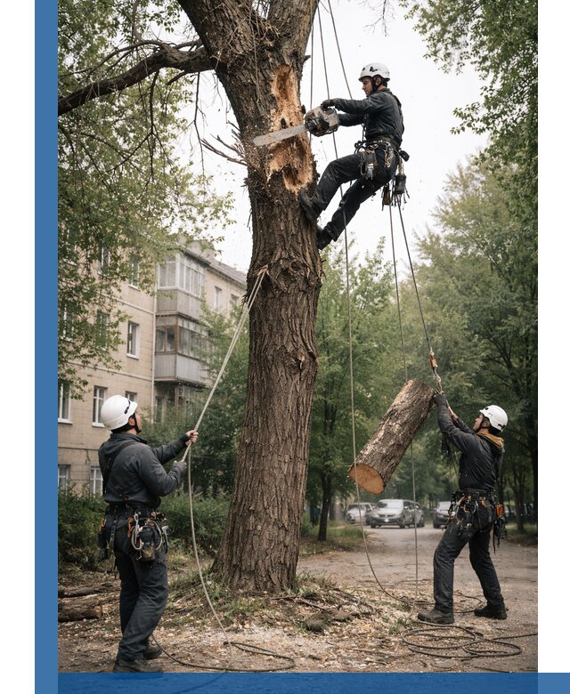 Срочное удаление аварийных деревьев в Симферополе с гарантией безопасности