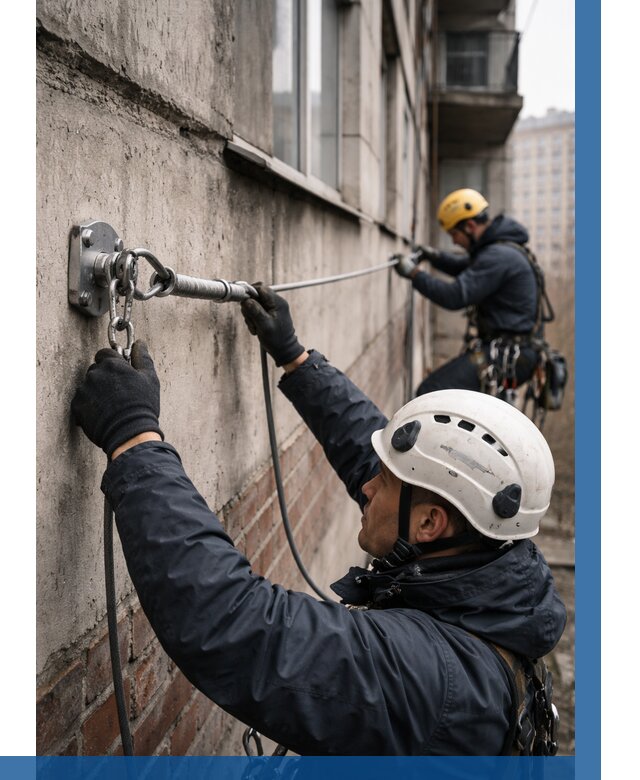 Монтаж анкерных линий в Симферополе от 3116 р. | ВЫСОТНИК-Сим