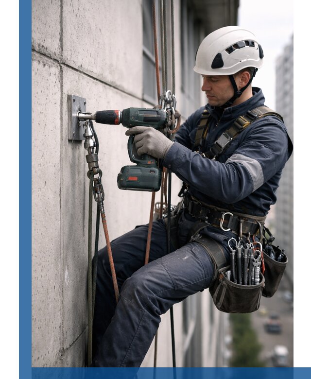 Установка анкерных точек для высотных работ в Симферополе